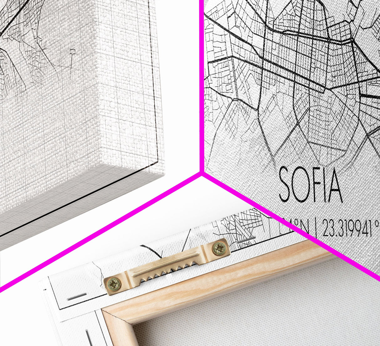 Panoramic Sofia City Map, Bulgaria Art, Map Print, Minimalist Wall Art, Canvas Art, Housewarming Gift, Street Map Art, Closing Gift