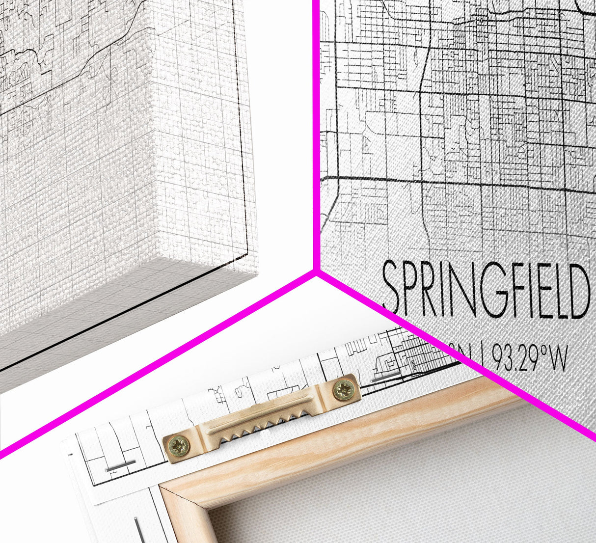 Panoramic Springfield City Map, Missouri Art, Map Print, Minimalist Wall Art, Canvas Art, Housewarming Gift, Street Map Art, Closing Gift