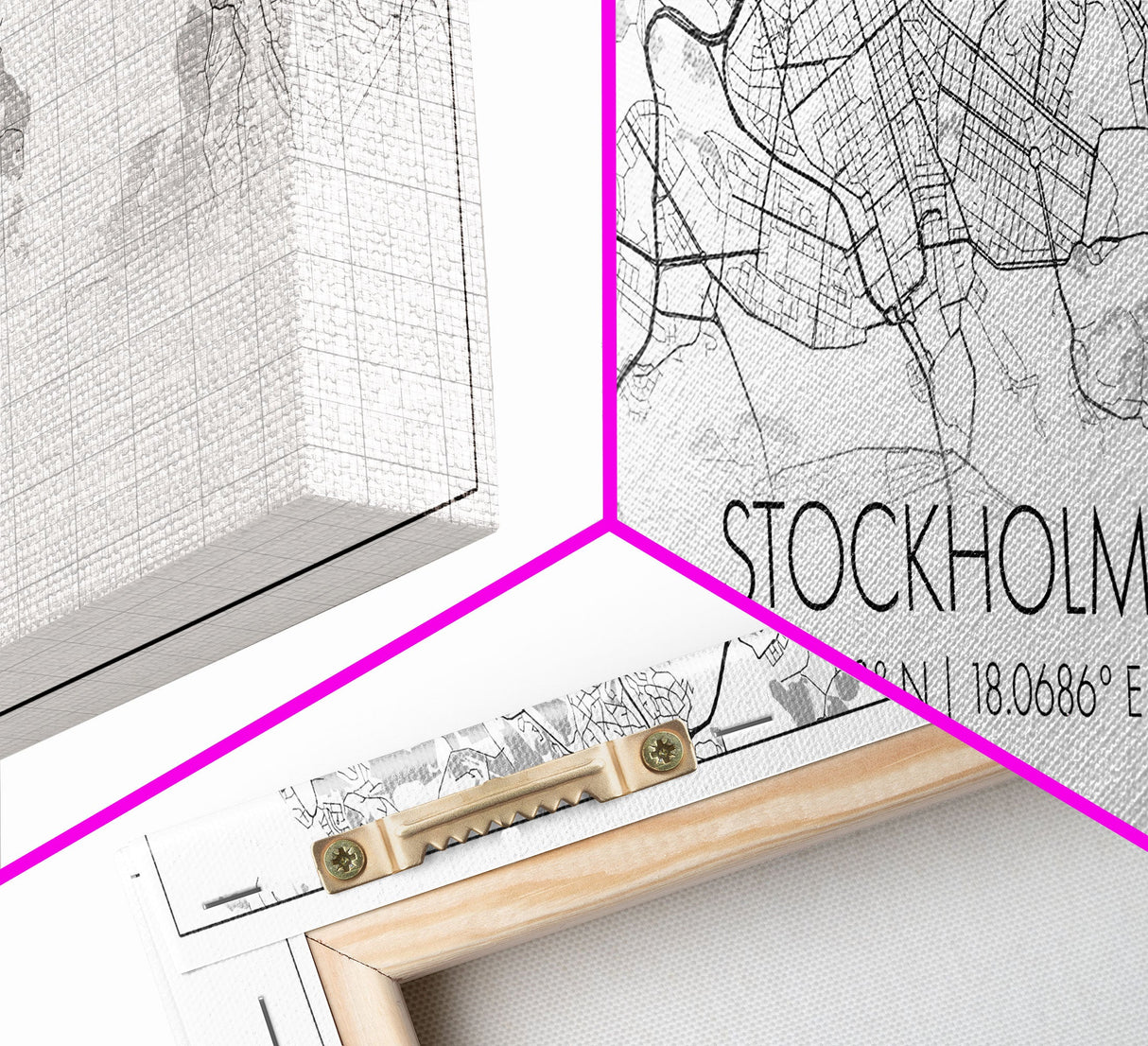 Panoramic Stockholm City Map, Sweden Art, Map Print, Minimalist Wall Art, Canvas Art, Housewarming Gift, Street Map Art, Closing Gift