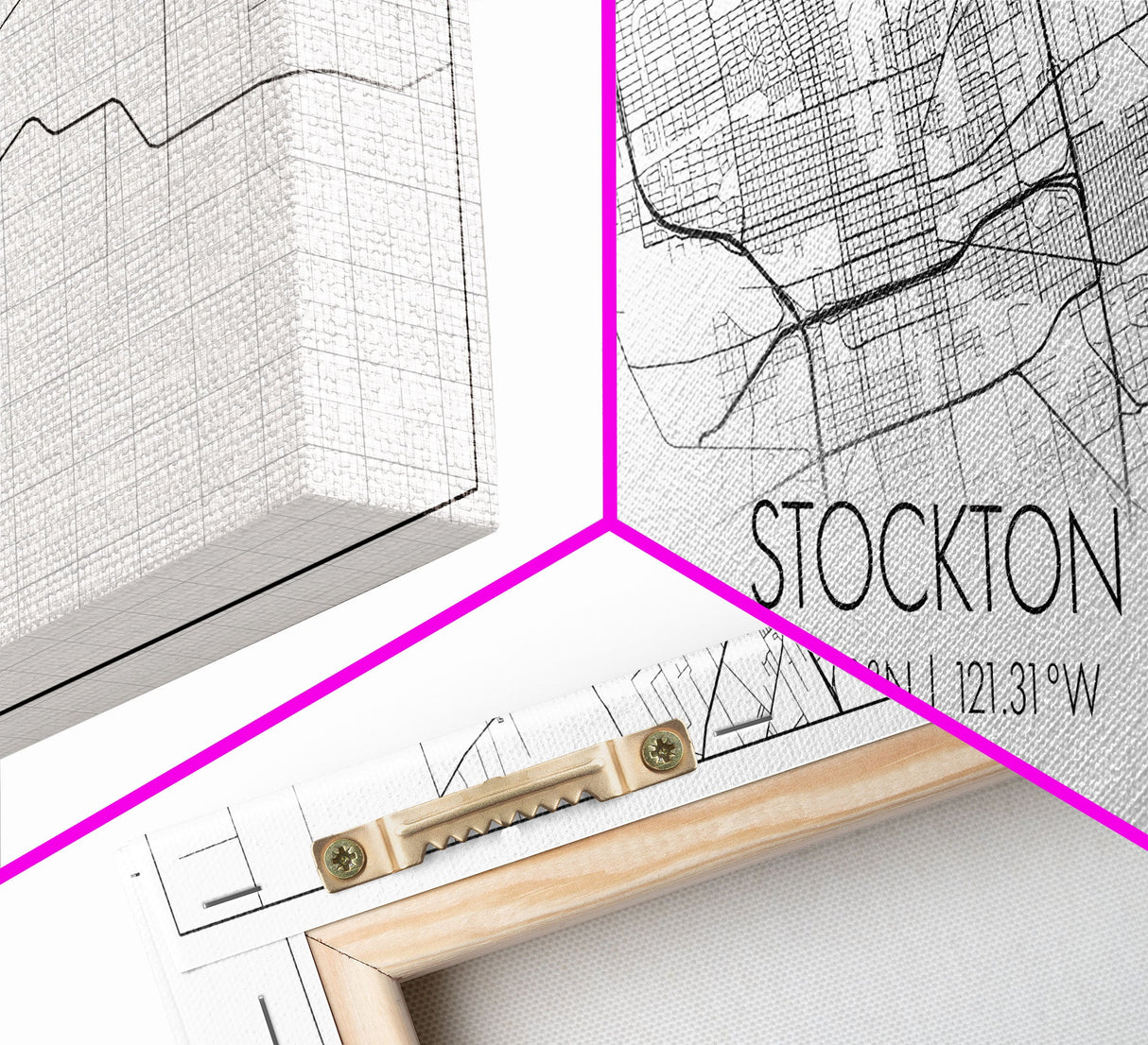 Panoramic Stockton City Map, California Art, Map Print, Minimalist Wall Art, Canvas Art, Housewarming Gift, Street Map Art, Closing Gift