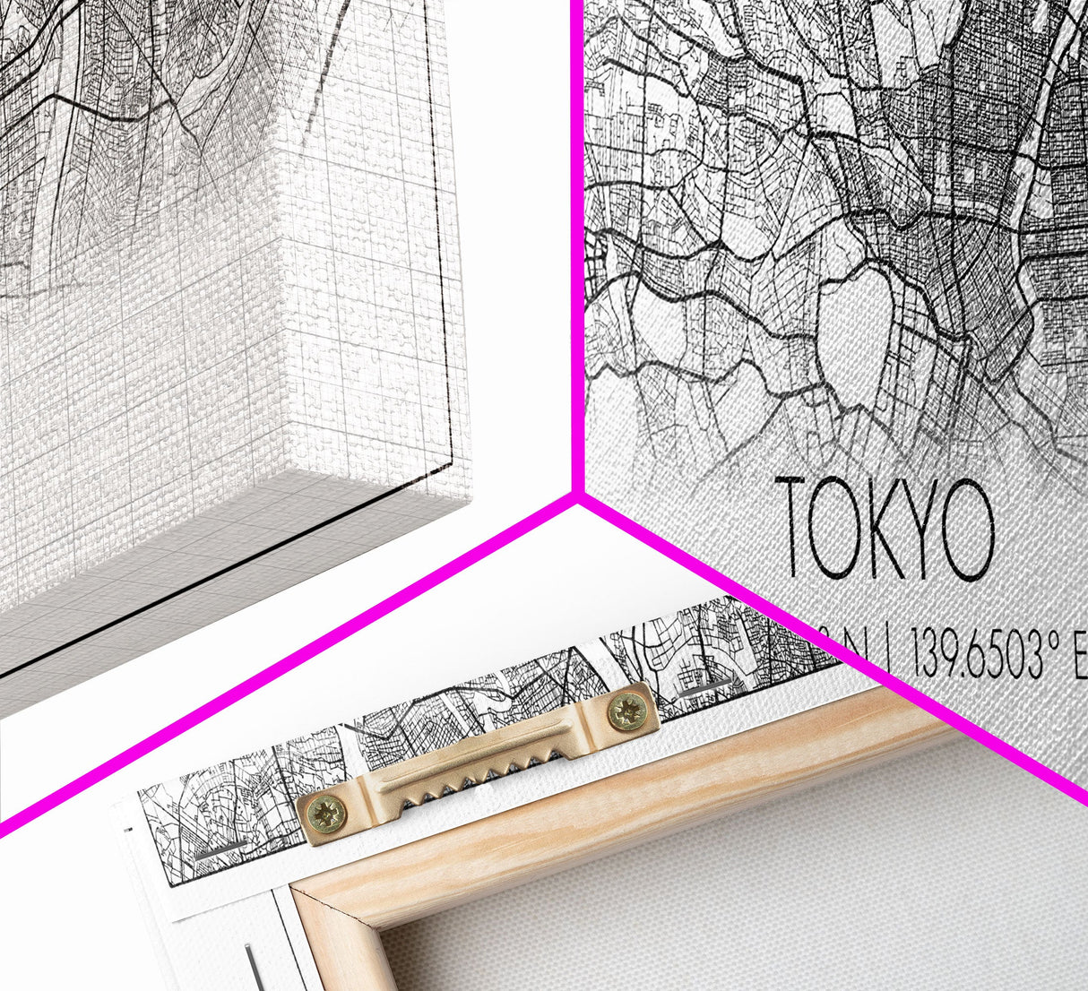 Panoramic Tokyo City Map, Japan Art, Map Print, Minimalist Wall Art, Canvas Art, Housewarming Gift, Street Map Art, Closing Gift