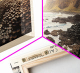 The Giant's Causeway Travel Poster Print, Framed Canvas Wall Art, Metal Wall Art, COUNTRY art, Gift For Him, Travel Wall Art, Travel Lover Gift