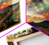 Night Starry Sky Landscape On Canvas Print Colorful Night Sky Painting Nature Painting Living Room Wall Art Spiritual Starry Painting