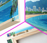 Panoramic Travel Poster Cairns, Australia Canvas Print, Cairns, Australia Painting, Australia Art, Cairns Travel Art, Guest Room Painting