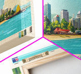 Darwin, Australia Travel Poster Panoramic Canvas Print, Darwin, Australia Painting, Australia Art, Darwin Travel Art, Guest Room Painting