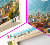 Ecatepec, Mexico Panoramic Travel Poster Canvas Print, Ecatepec, Mexico Painting, Mexico Art, Ecatepec Panoramic Travel Art, Travel Painting