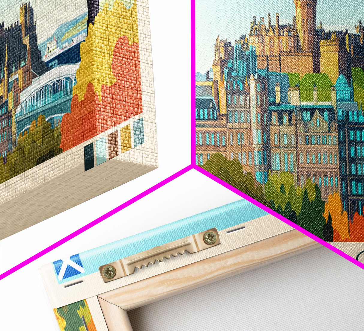 Edinburgh, Scotland Panoramic Travel Poster Canvas Print, Edinburgh, Scotland Painting, Scotland Art, Edinburgh Travel Art, Guest Room Painting