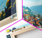 Envigado, Colombia Panoramic Travel Poster Canvas Print, Envigado, Colombia Painting, Colombia Art, Envigado Panoramic Travel Art, Travel Painting