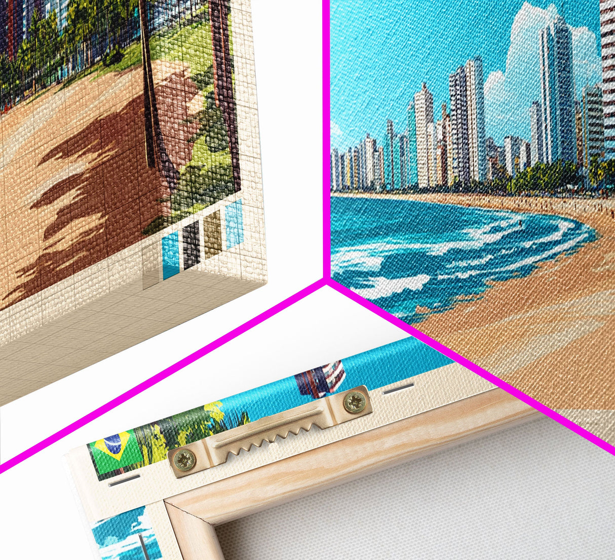 Panoramic Travel Poster Fortaleza, Brazil Canvas Print, Fortaleza, Brazil Painting, Brazil Art, Fortaleza Travel Art, Guest Room Painting