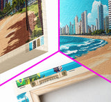 Panoramic Travel Poster Fortaleza, Brazil Canvas Print, Fortaleza, Brazil Painting, Brazil Art, Fortaleza Travel Art, Guest Room Painting