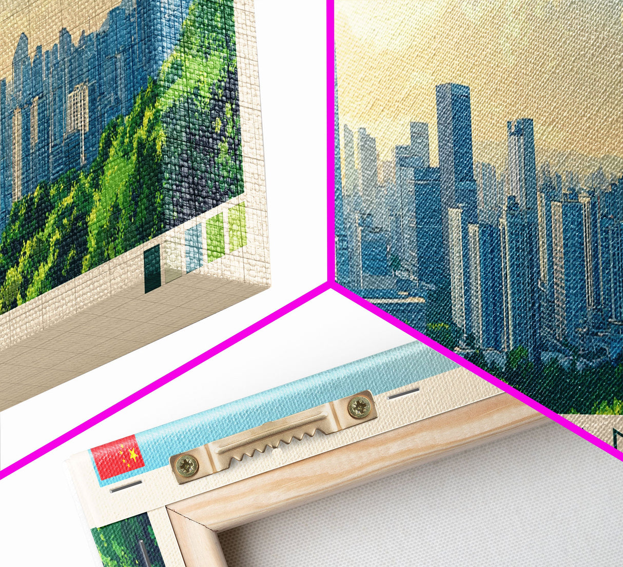 Foshan, China Panoramic Travel Poster Canvas Print, Foshan, China Painting, China Art, Foshan Panoramic Travel Art, Travel Painting