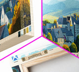 Panoramic Travel Poster Glenrothes, Scotland Canvas Print, Glenrothes, Scotland Painting, Scotland Art, Glenrothes Travel Art, Guest Room Painting