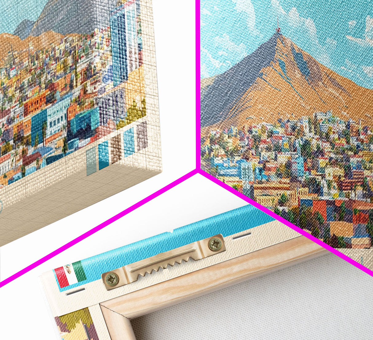 Hermosillo, Mexico Travel Poster Panoramic Canvas Print, Hermosillo, Mexico Painting, Mexico Art, Hermosillo Travel Art, Guest Room Painting