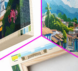 Panoramic Travel Poster Ibague, Colombia Canvas Print, Ibague, Colombia Painting, Colombia Art, Ibague Travel Art, Guest Room Painting