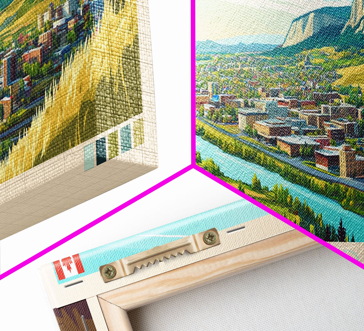 Lethbridge, Canada Panoramic Travel Poster Canvas Print, Lethbridge, Canada Painting, Canada Art, Lethbridge Travel Art, Living Room Painting