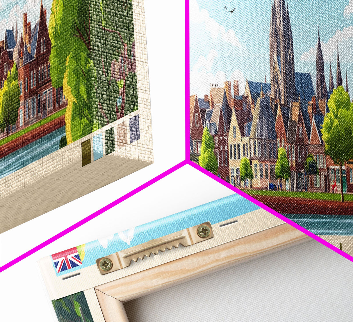 Lichfield, England Travel Poster Panoramic Canvas Print, Lichfield, England Painting, England Art, Lichfield Travel Art, Guest Room Painting