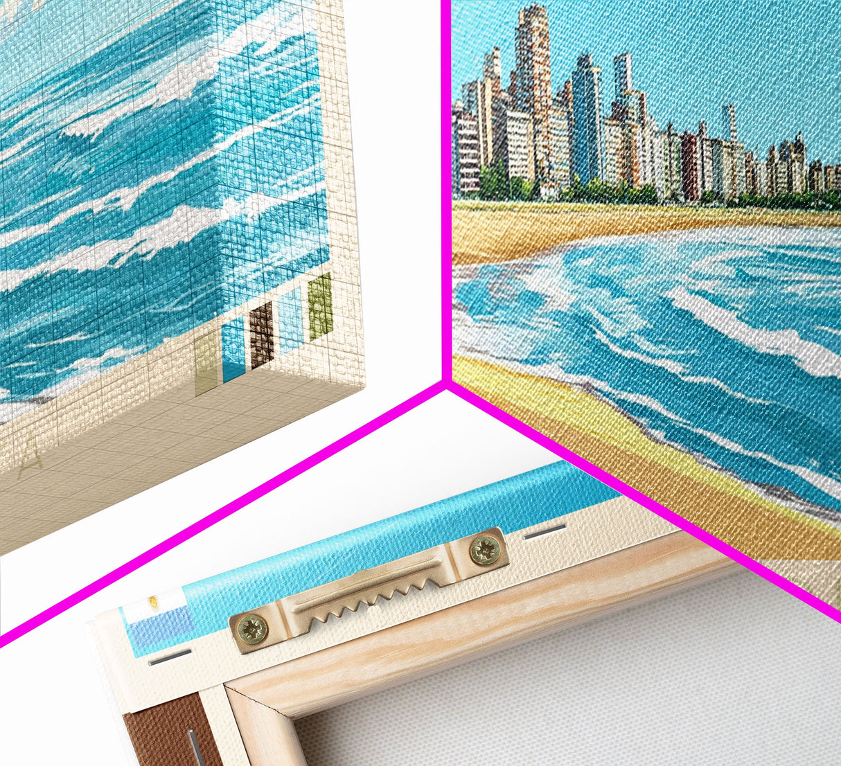 Mar del Plata, Argentina Travel Poster Panoramic Canvas Print, Mar del Plata, Argentina Painting, Argentina Art, Mar del Plata Travel Art, Guest Room Painting