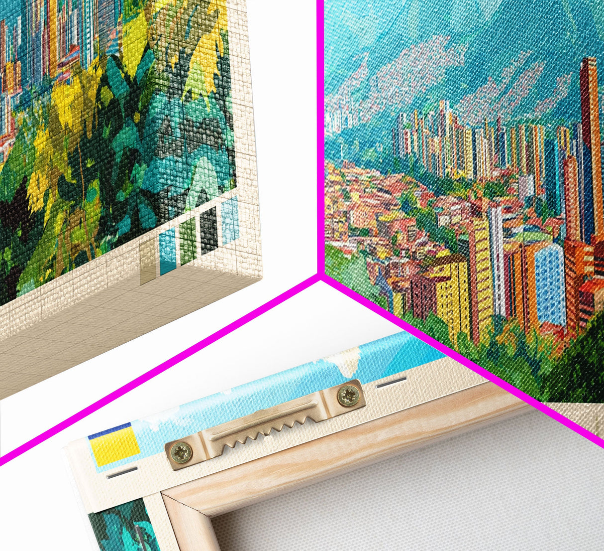 Medellin, Colombia Panoramic Travel Poster Canvas Print, Medellin, Colombia Painting, Colombia Art, Medellin Travel Art, Guest Room Painting