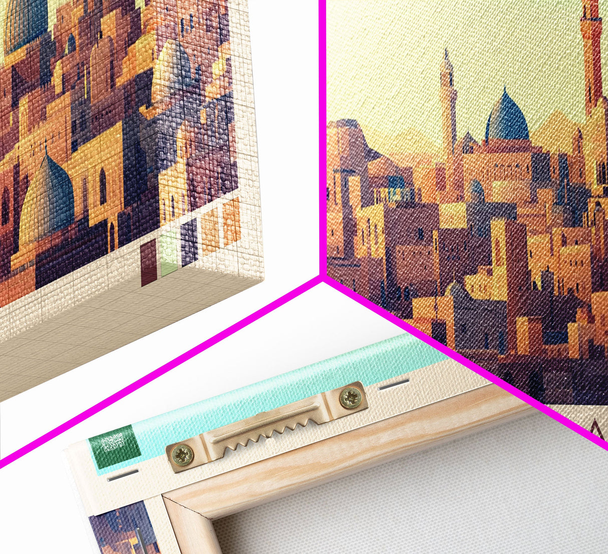 Panoramic Travel Poster Medina, Saudi Arabia Canvas Print, Medina, Saudi Arabia Painting, Saudi Arabia Art, Medina Travel Art, Guest Room Painting