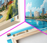 Mombasa, Kenya Travel Poster Panoramic Canvas Print, Mombasa, Kenya Painting, Kenya Art, Mombasa Travel Art, Guest Room Painting