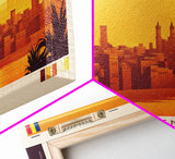 N'Djamena, Chad Panoramic Travel Poster Canvas Print, N'Djamena, Chad Painting, Chad Art, N'Djamena Travel Art, Guest Room Painting