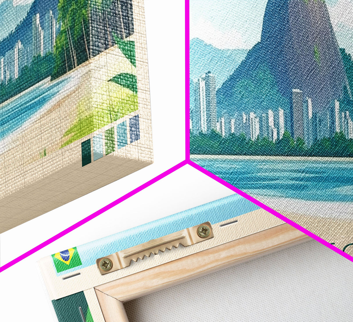 Osasco, Brazil Panoramic Travel Poster Canvas Print, Osasco, Brazil Painting, Brazil Art, Osasco Travel Art, Living Room Painting