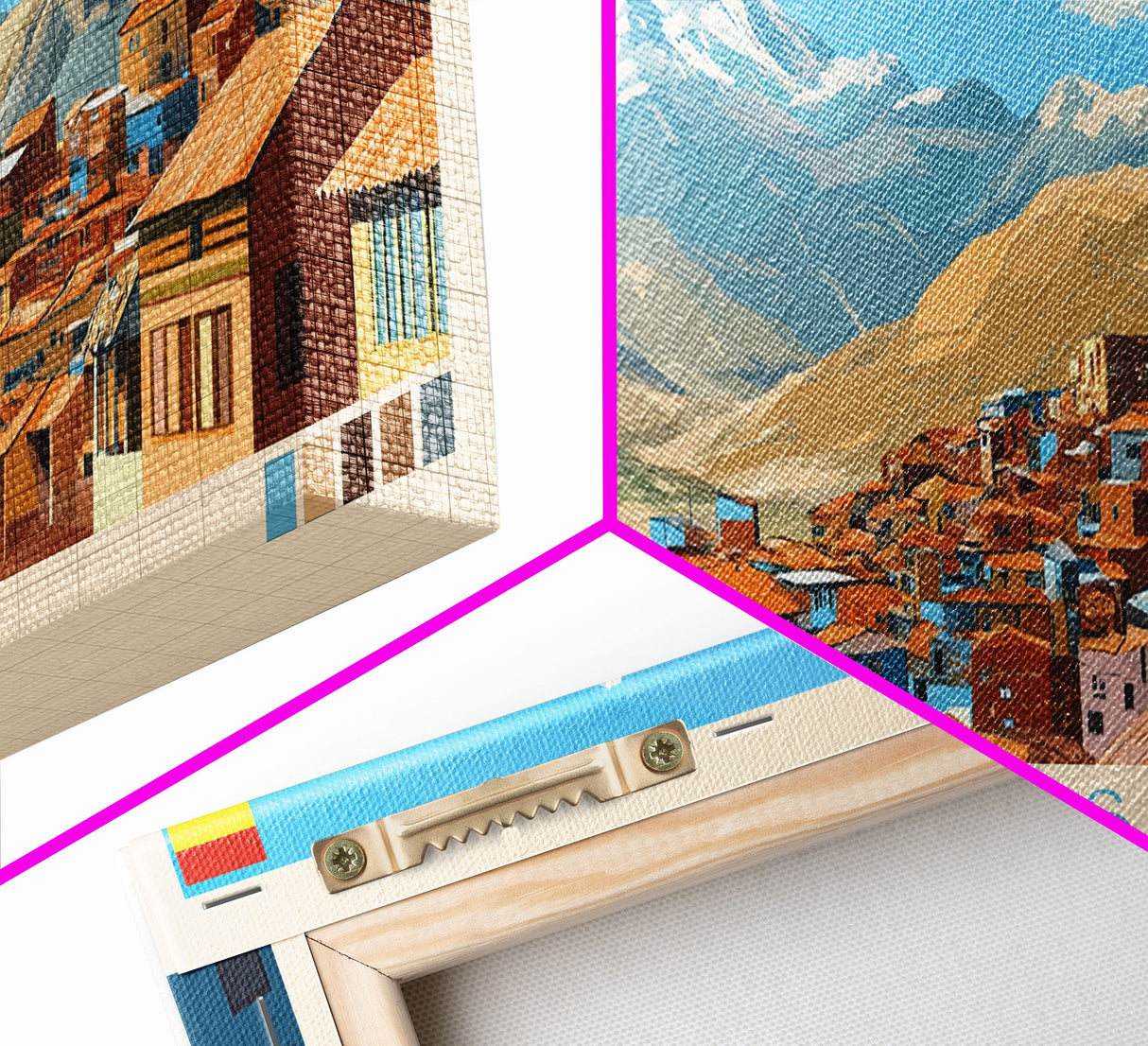 Potosi, Bolivia Panoramic Travel Poster Canvas Print, Potosi, Bolivia Painting, Bolivia Art, Potosi Panoramic Travel Art, Travel Painting