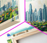 Quezon City, Philippines Travel Poster Panoramic Canvas Print, Quezon City, Philippines Painting, Philippines Art, Quezon City Travel Art, Guest Room Painting