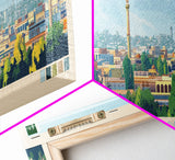 Rawalpindi, Pakistan Panoramic Travel Poster Canvas Print, Rawalpindi, Pakistan Painting, Pakistan Art, Rawalpindi Travel Art, Living Room Painting