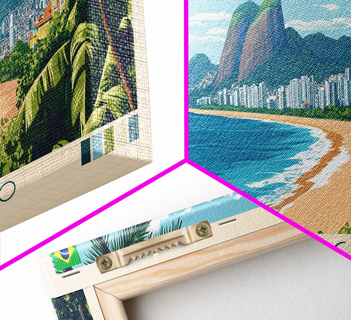 Sao Goncalo, Brazil Panoramic Travel Poster Canvas Print, Sao Goncalo, Brazil Painting, Brazil Art, Sao Goncalo Travel Art, Guest Room Painting