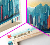 Panoramic Travel Poster Shenzhen, China Canvas Print, Shenzhen, China Painting, China Art, Shenzhen Travel Art, Guest Room Painting