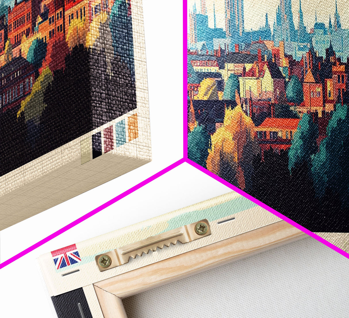 St Albans, England Travel Poster Panoramic Canvas Print, St Albans, England Painting, England Art, St Albans Travel Art, Guest Room Painting