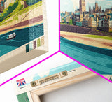 Sunderland, England Panoramic Travel Poster Canvas Print, Sunderland, England Painting, England Art, Sunderland Travel Art, Guest Room Painting