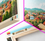 Sunyani, Ghana Panoramic Travel Poster Canvas Print, Sunyani, Ghana Painting, Ghana Art, Sunyani Panoramic Travel Art, Travel Painting