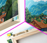 Valledupar, Colombia Travel Poster Panoramic Canvas Print, Valledupar, Colombia Painting, Colombia Art, Valledupar Travel Art, Guest Room Painting