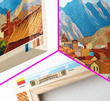 Yacuiba, Bolivia Travel Poster Panoramic Canvas Print, Yacuiba, Bolivia Painting, Bolivia Art, Yacuiba Travel Art, Guest Room Painting