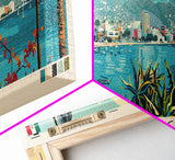 Acapulco, Mexico Panoramic Canvas Print, Acapulco, Mexico Painting, Mexico Art, Acapulco Travel Poster, Travel Art, Guest Room Painting