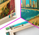 Fortaleza, Brazil Panoramic Canvas Print, Fortaleza, Brazil Painting, Brazil Art, Fortaleza Travel Poster, Travel Art, Guest Room Painting