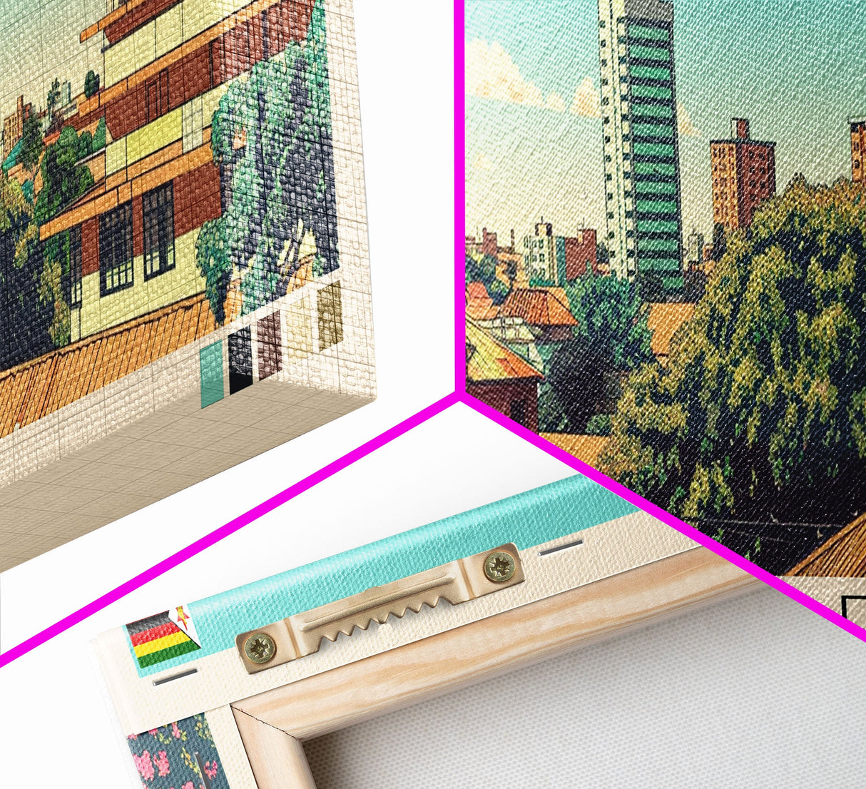 Harare, Zimbabwe Panoramic Canvas Print, Harare, Zimbabwe Painting, Zimbabwe Art, Harare Travel Poster, Travel Art, Guest Room Painting