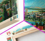 Kelowna, Canada Panoramic Canvas Print, Kelowna, Canada Painting, Canada Art, Kelowna Travel Poster, Travel Art, Guest Room Painting