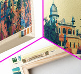 Lahore, Pakistan Panoramic Canvas Print, Lahore, Pakistan Painting, Pakistan Art, Lahore Travel Poster, Travel Art, Vacation Gift