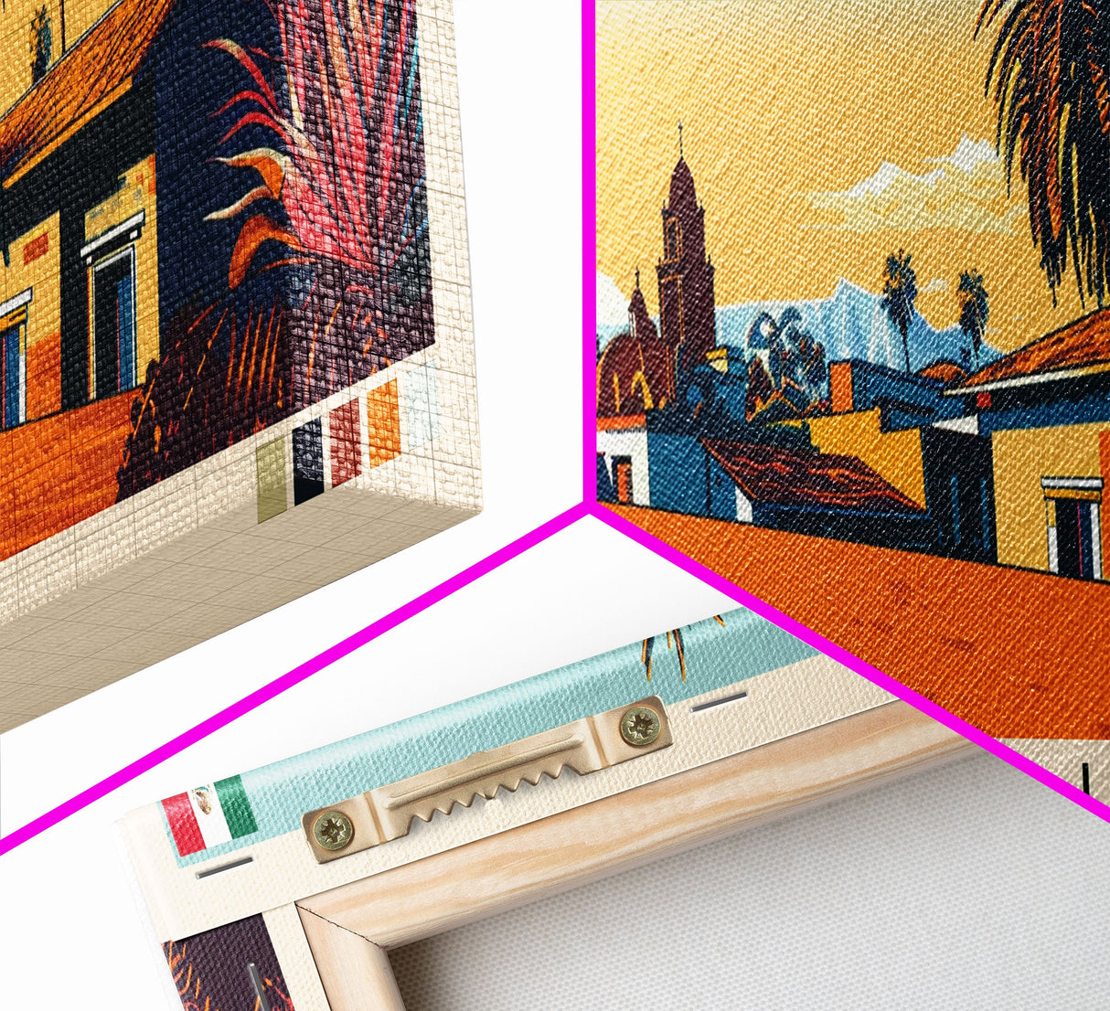 Mexicali, Mexico Panoramic Canvas Print, Mexicali, Mexico Painting, Mexico Art, Mexicali Travel Poster, Travel Art, Guest Room Painting