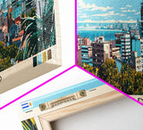 Montevideo, Uruguay Panoramic Canvas Print, Montevideo, Uruguay Painting, Uruguay Art, Montevideo Travel Poster, Travel Art, Guest Room Painting