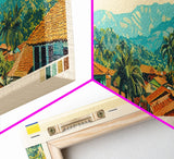 Neiva, Colombia Panoramic Canvas Print, Neiva, Colombia Painting, Colombia Art, Neiva Travel Poster, Travel Art, Guest Room Painting