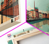 Salford, England Panoramic Canvas Print, Salford, England Painting, England Art, Salford Travel Poster, Travel Art, Guest Room Painting