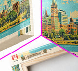 Saskatoon, Canada Panoramic Canvas Print, Saskatoon, Canada Painting, Canada Art, Saskatoon Travel Poster, Travel Art, Guest Room Painting