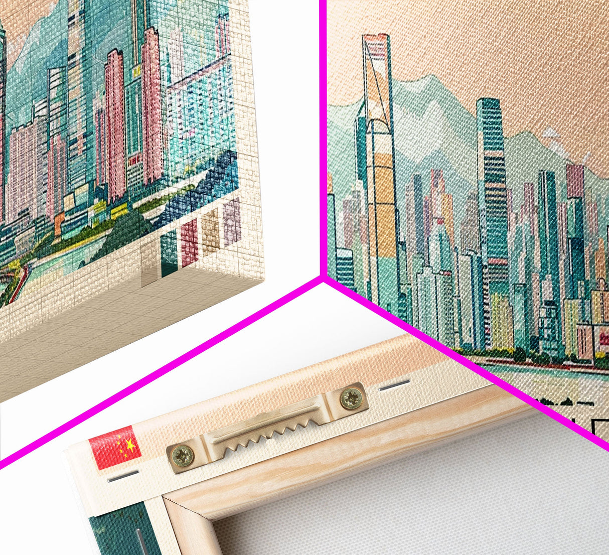 Shenzhen, China Panoramic Canvas Print, Shenzhen, China Painting, China Art, Shenzhen Travel Poster, Travel Art, Living Room Painting