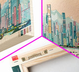 Shenzhen, China Panoramic Canvas Print, Shenzhen, China Painting, China Art, Shenzhen Travel Poster, Travel Art, Living Room Painting