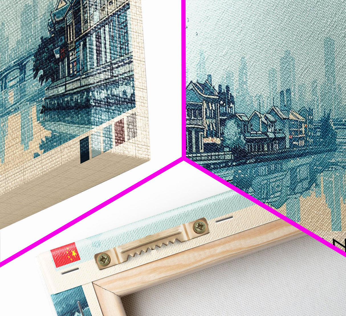 Tianjin, China Panoramic Canvas Print, Tianjin, China Painting, China Art, Tianjin Travel Poster, Travel Art, Vacation Gift