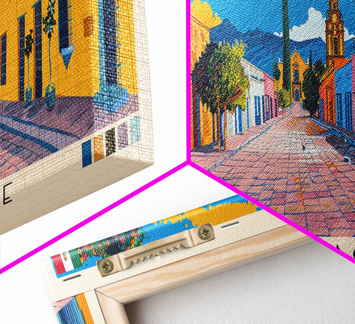 Tlaquepaque, Mexico Panoramic Canvas Print, Tlaquepaque, Mexico Painting, Mexico Art, Tlaquepaque Travel Poster, Travel Art, Living Room Painting